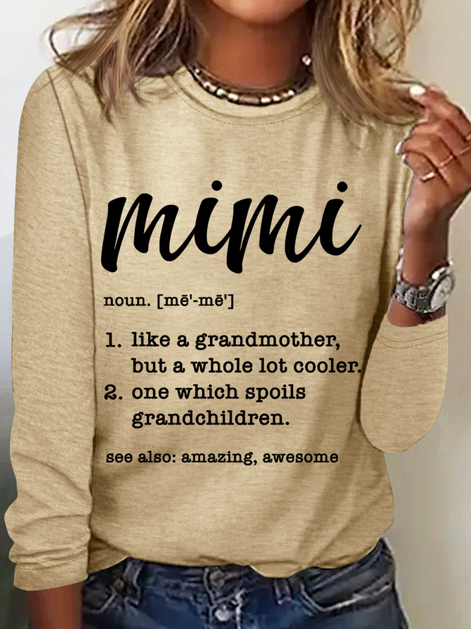 Mimi Definition Grandma Definition Casual Long Sleeve Shirt