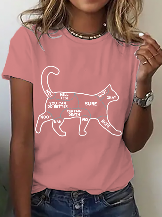 Cat Petting Chart Cotton T-Shirt