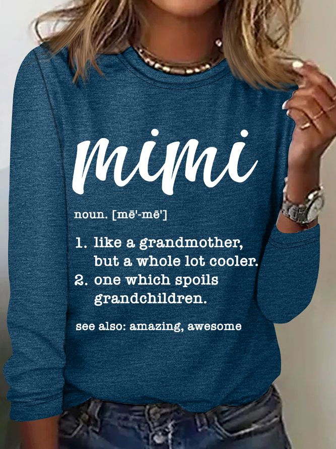 Mimi Definition Grandma Definition Casual Long Sleeve Shirt