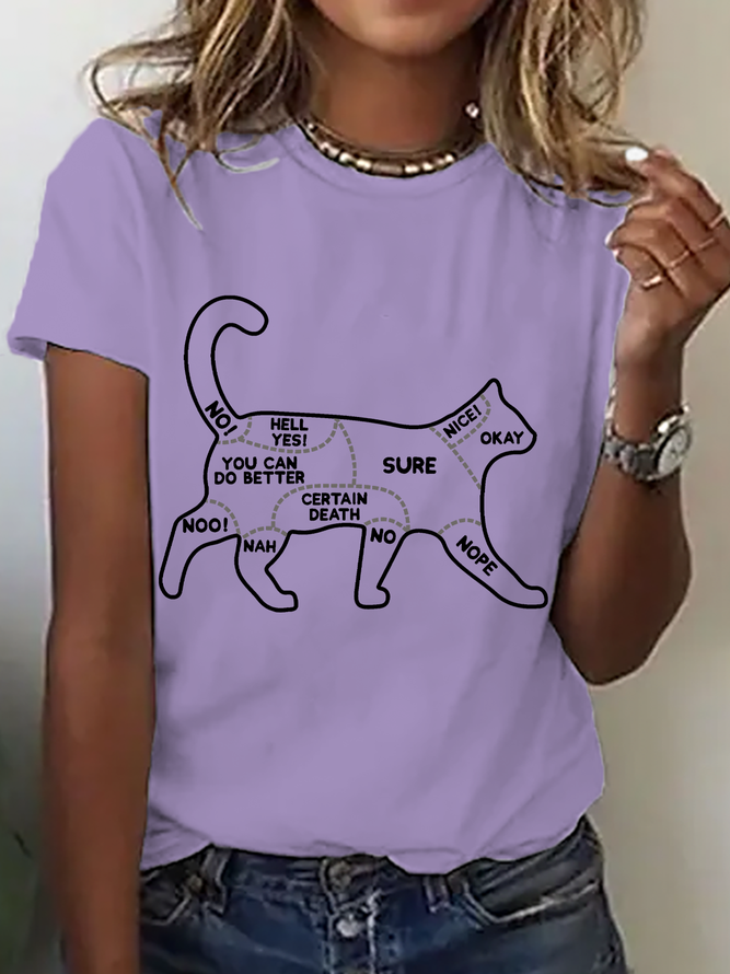 Cat Petting Chart Cotton T-Shirt