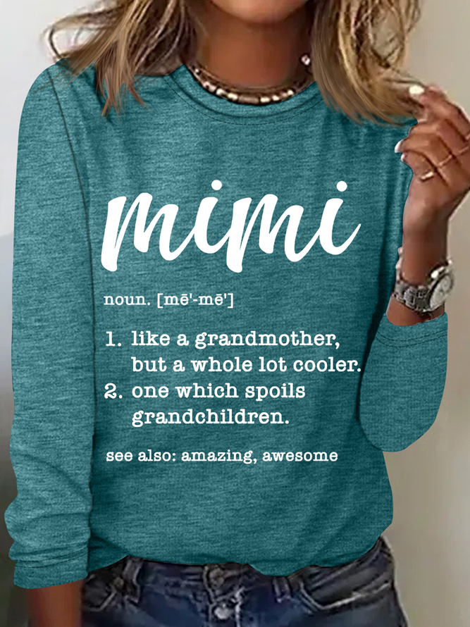 Mimi Definition Grandma Definition Casual Long Sleeve Shirt