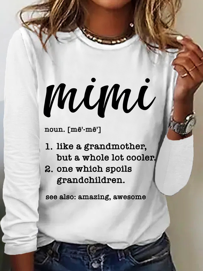 Mimi Definition Grandma Definition Casual Long Sleeve Shirt