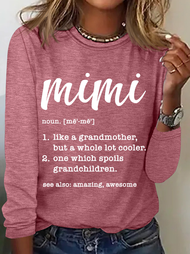 Mimi Definition Grandma Definition Casual Long Sleeve Shirt