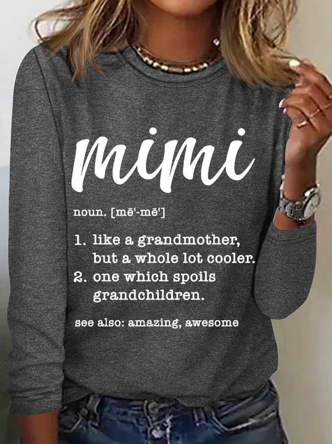 Mimi Definition Grandma Definition Casual Long Sleeve Shirt