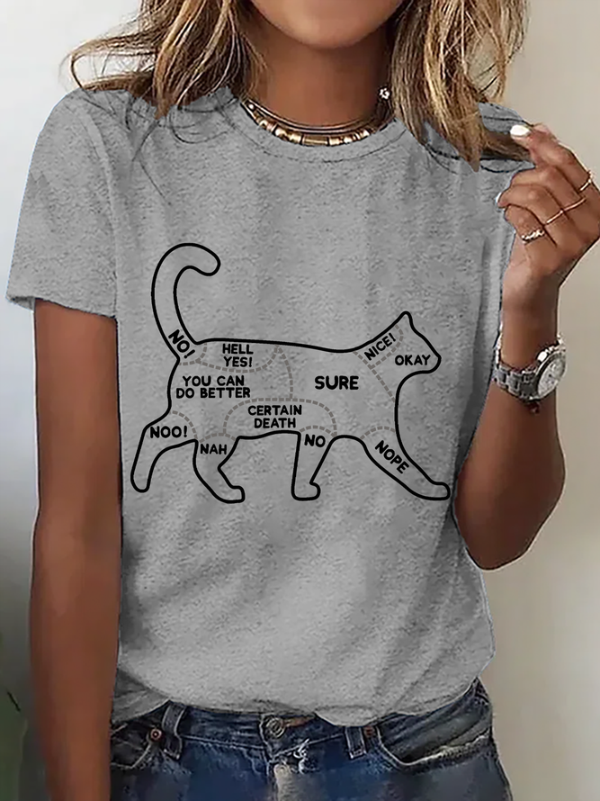 Cat Petting Chart Cotton T-Shirt