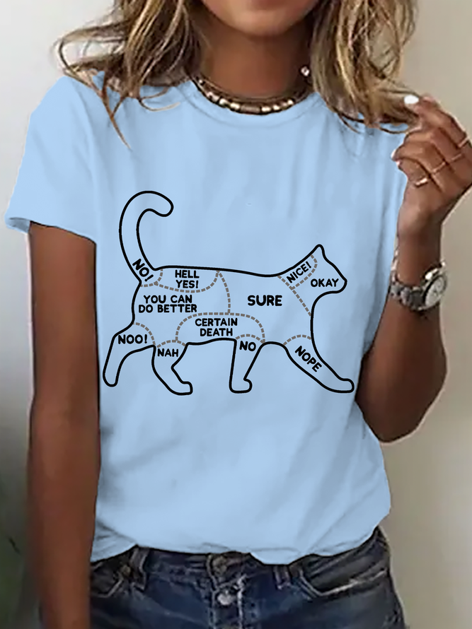 Cat Petting Chart Cotton T-Shirt