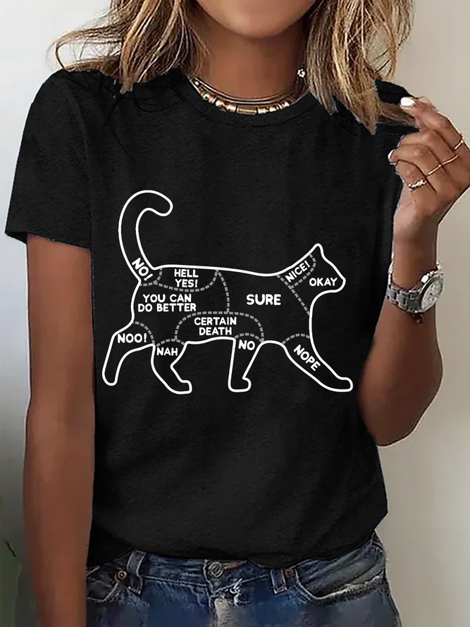 Cat Petting Chart Cotton T-Shirt