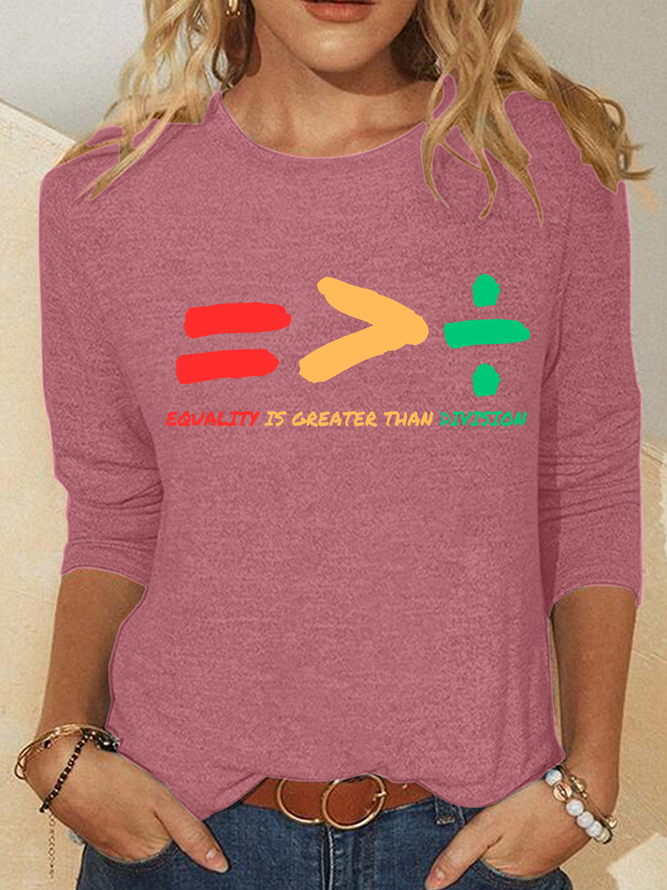 Equality Is Greater Than Division Casual Long Sleeve Shirt
