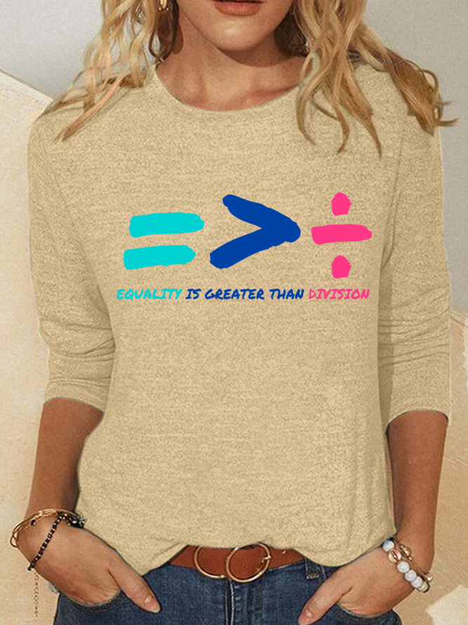 Equality Is Greater Than Division Casual Long Sleeve Shirt