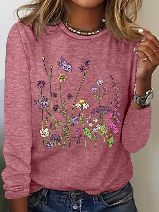 Realaxed Wildflowers Casual Long Sleeve Shirt