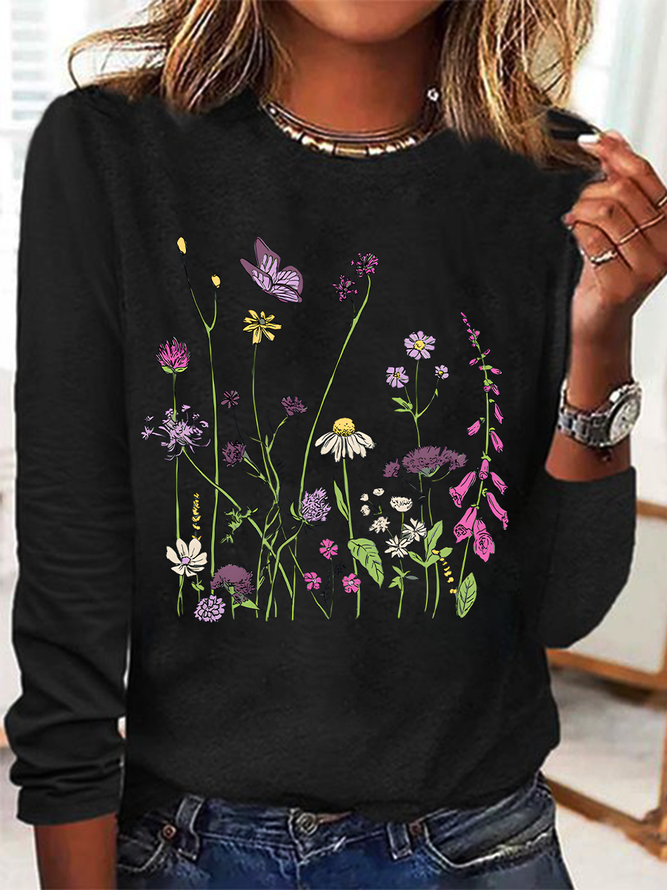 Realaxed Wildflowers Casual Long Sleeve Shirt