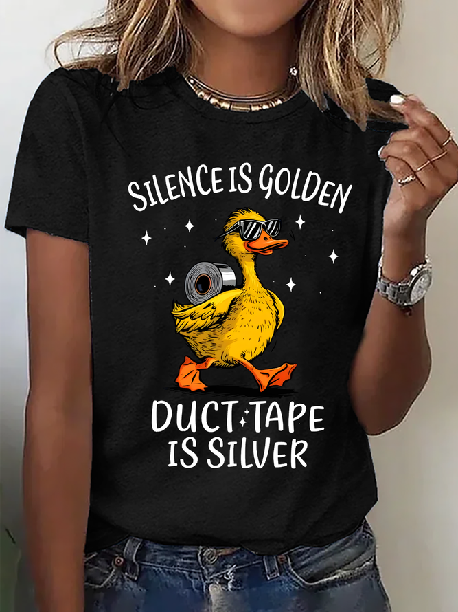 Silence Is Golden , Duct Tape Is Silver Cotton T-Shirt