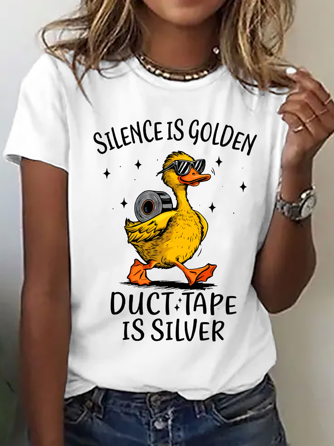 Silence Is Golden , Duct Tape Is Silver Cotton T-Shirt