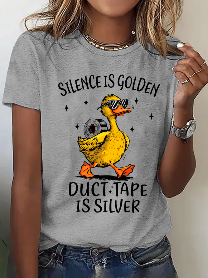 Silence Is Golden , Duct Tape Is Silver Cotton T-Shirt