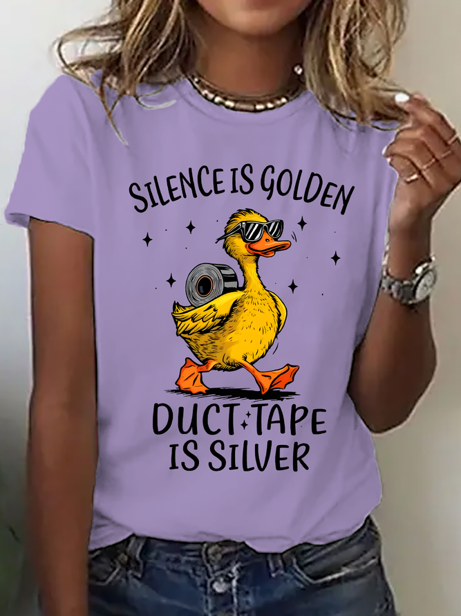 Silence Is Golden , Duct Tape Is Silver Cotton T-Shirt