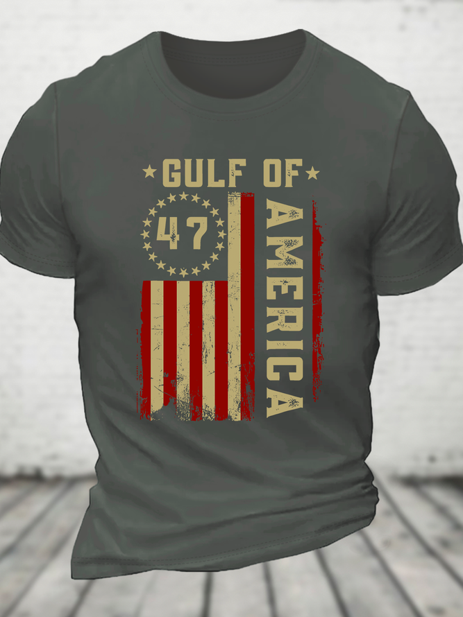 Gulf Of Usa America Funny Usa Flag Cotton T-Shirt