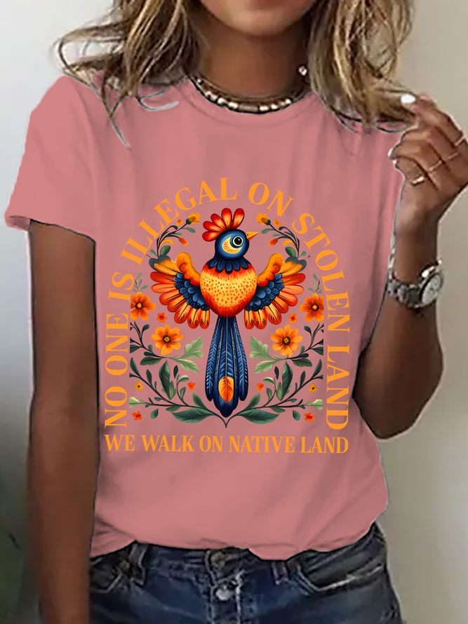 No One Is Illegal On Stolen Land Shirt, Antiracist Cotton T-Shirt