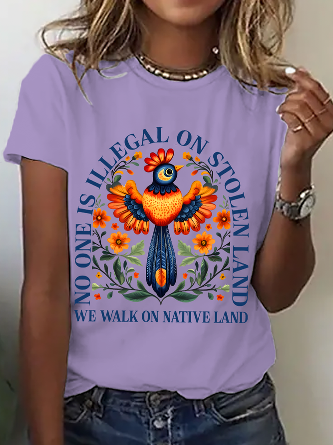No One Is Illegal On Stolen Land Shirt, Antiracist Cotton T-Shirt
