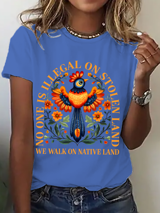 No One Is Illegal On Stolen Land Shirt, Antiracist Cotton T-Shirt