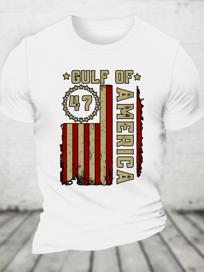 Gulf Of Usa America Funny Usa Flag Cotton T-Shirt