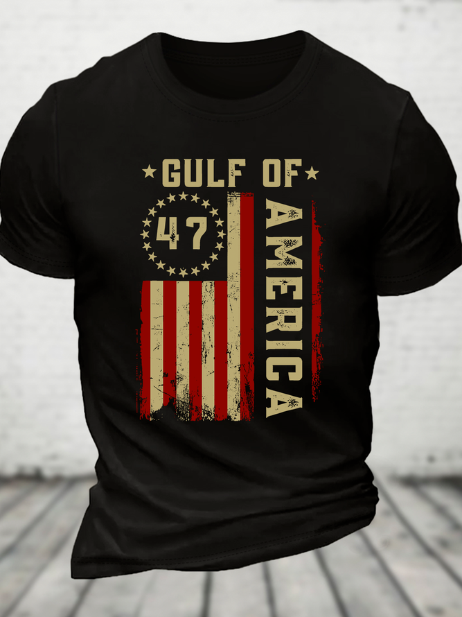Gulf Of Usa America Funny Usa Flag Cotton T-Shirt