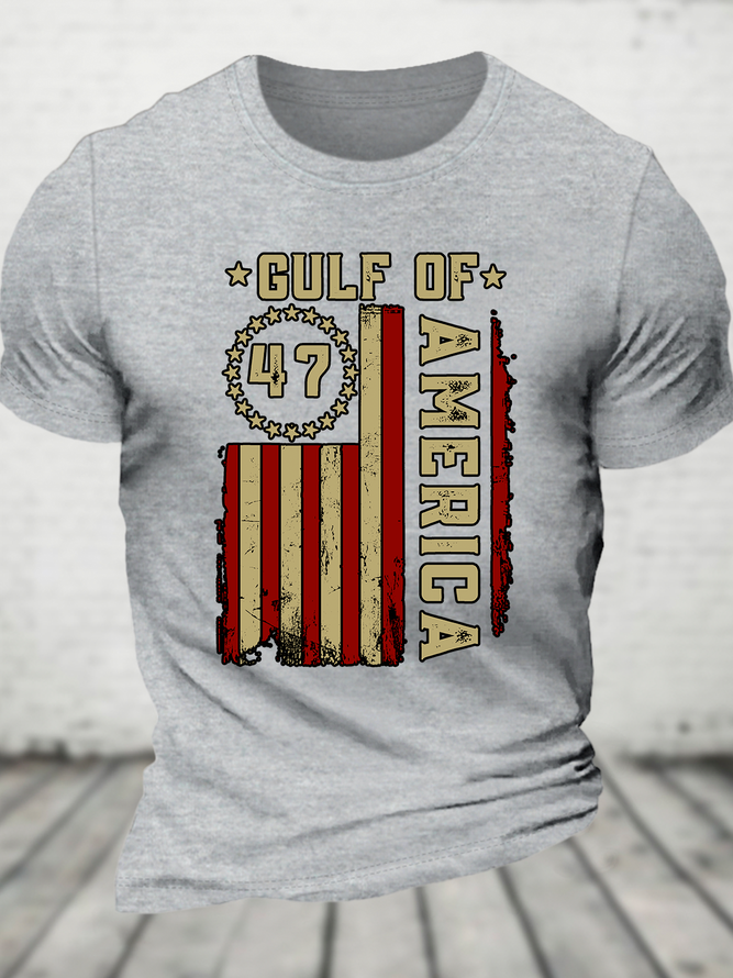 Gulf Of Usa America Funny Usa Flag Cotton T-Shirt