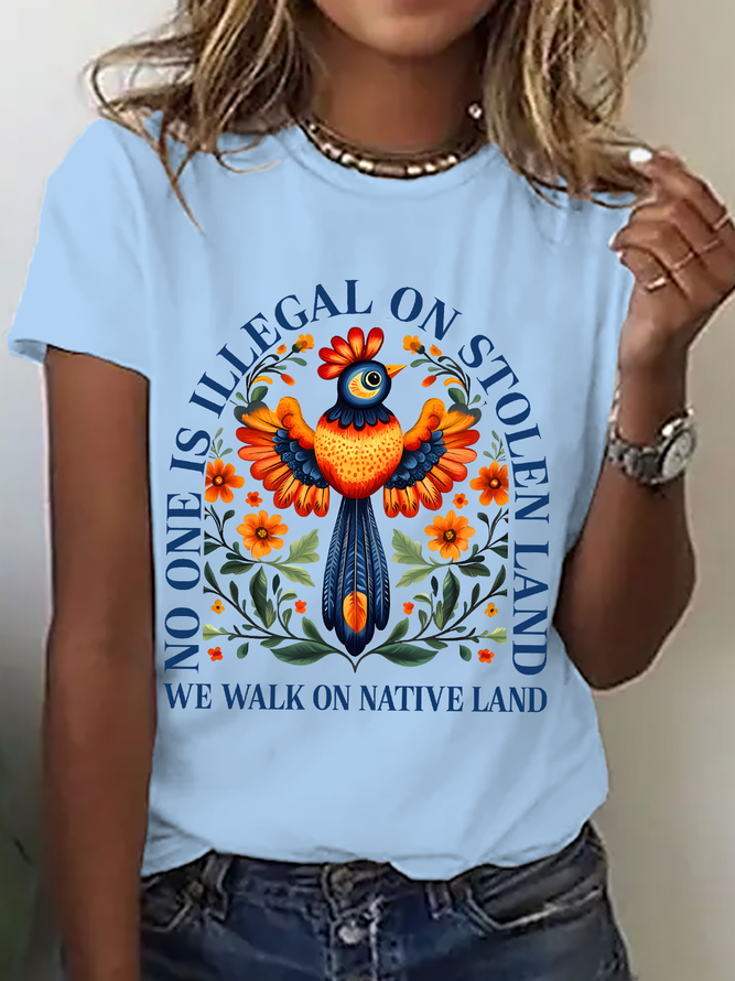 No One Is Illegal On Stolen Land Shirt, Antiracist Cotton T-Shirt