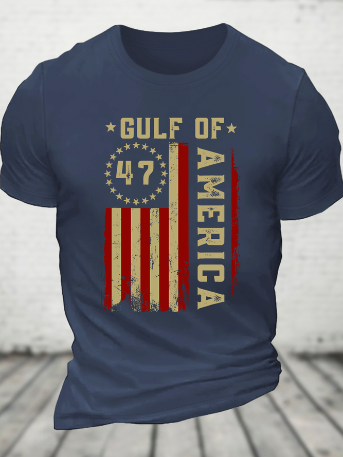 Gulf Of Usa America Funny Usa Flag Cotton T-Shirt