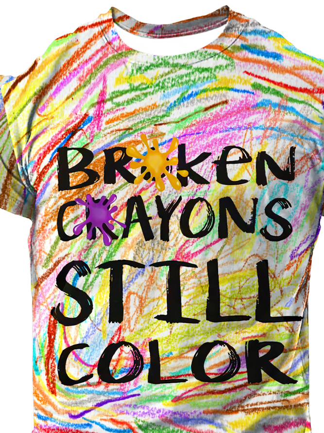 Men's Broken Crayons Still Color .Positive attitude Short Sleeve T-Shirt