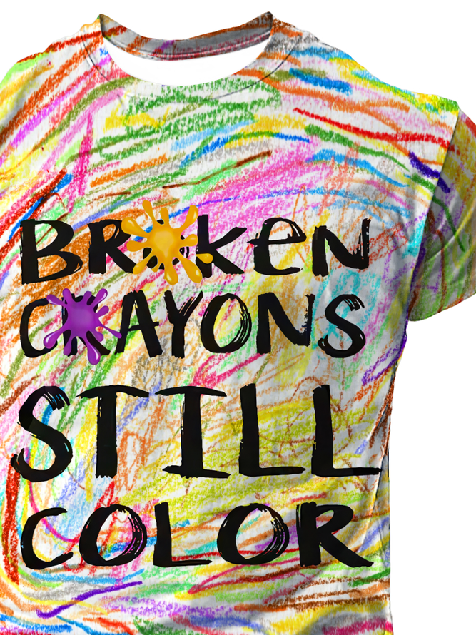 Men's Broken Crayons Still Color .Positive attitude Short Sleeve T-Shirt