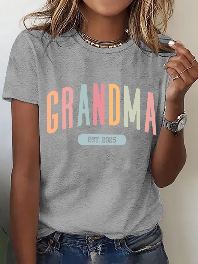 Gift For New Grandma Cotton T-shirt