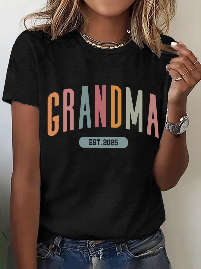 Gift For New Grandma Cotton T-shirt