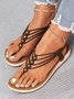 Beaded Thin Strap Bohemian Thong Sandals