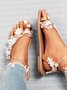 Women's Romantic White Flower Decorative Wedding Sandals