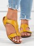 Retro Solid Color Casual Velcro Portable Sandals