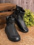 Women Casual Comfy Daily Adjustable Soft Leather Booties