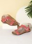 Retro Solid Color Casual Velcro Portable Sandals