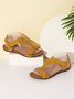 Retro Solid Color Casual Velcro Portable Sandals