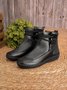 Women Casual Comfy Daily Adjustable Soft Leather Booties