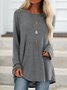 Casual Crew Neck Long Sleeve Solid Soft T-shirt