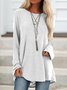 Casual Crew Neck Long Sleeve Solid Soft T-shirt