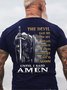 The Devil Saw Me With My Head Down Until I Said Amen Veterans T-Shirt