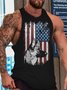 American Flag Dog Print Men's Tank