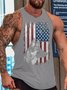 American Flag Dog Print Men's Tank