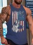 American Flag Dog Print Men's Tank