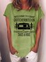 Welcome to Camp Quitcherbitchin Camper Hiking trip Cotton Blends Letter Short Sleeve T-Shirt