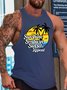 Men's Vacation Funny Print Casual Knit Tank