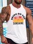 Men Bring On The Sunshine Casual Crew Neck Knit Tank