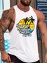 Men's Vacation Funny Print Casual Knit Tank