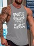 Funny I'm Kitten Swole Right Meow Casual Crew Neck Knit Tank